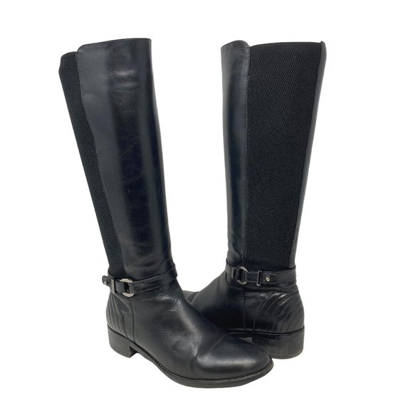 Aquatalia Shoes - Aquatalia by Marvin K Orso Tall Black Leather Riding Boots - Size 6